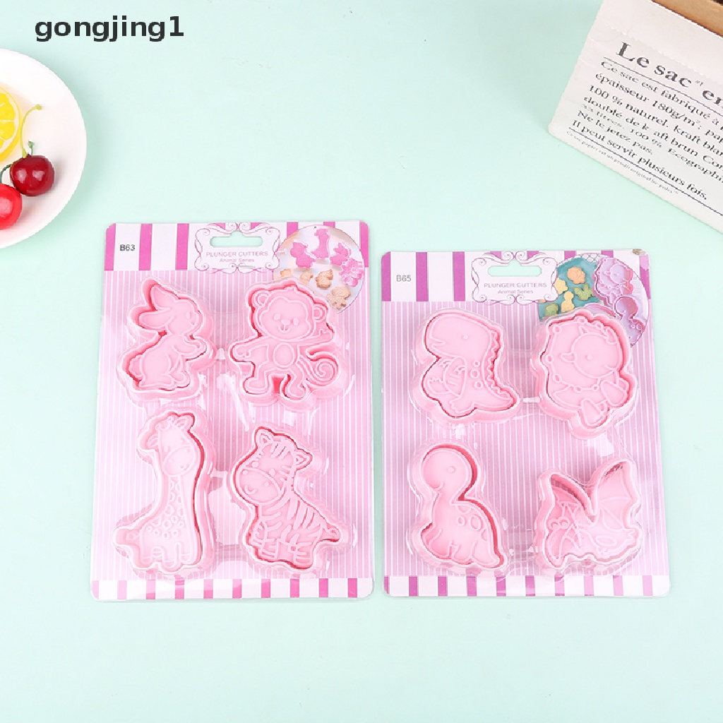 Ggg 4 Pcs Cetakan Kue Kering Cetakan Kartun Cutter Biskuit Cetakan Dinosaurus Lucu Alat Baking ID