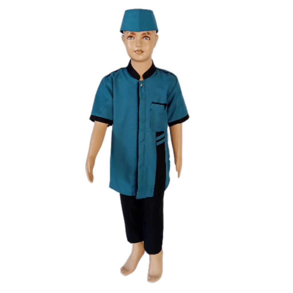 Koko Anak Koko Santri Model Kancing 1 Lengan Pendek Size 13-15 thn