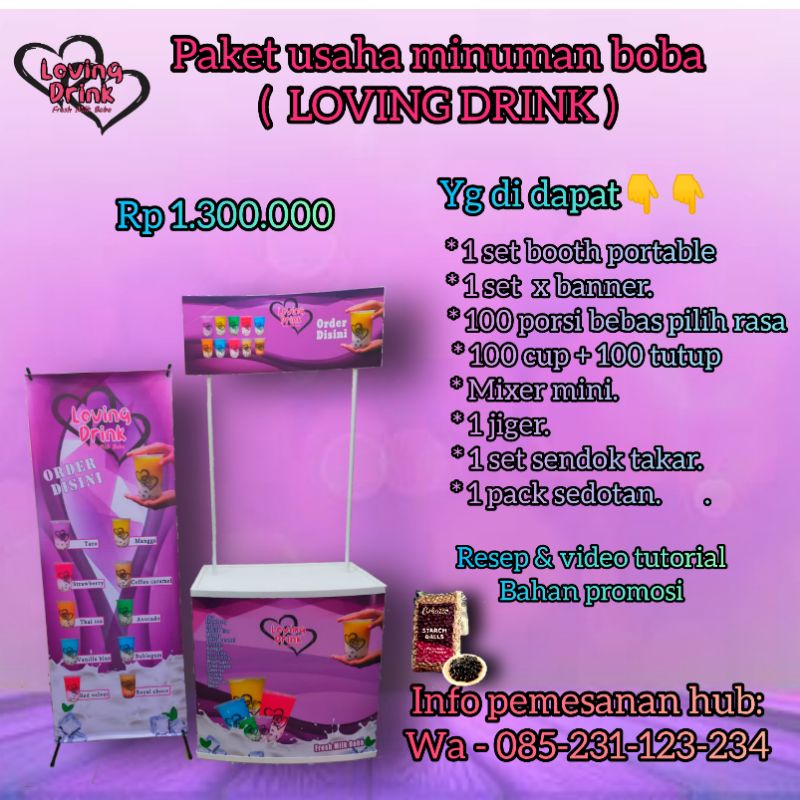 paket usaha frenchise boba loving drink (link khusus pulau jawa)