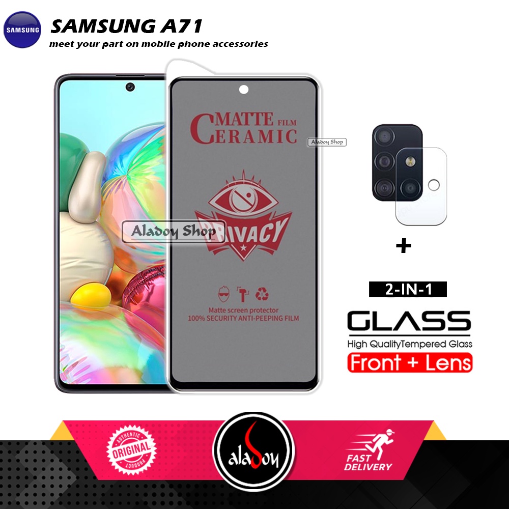 PAKET 2IN1 Anti Gores Privacy Samsung A71 + Tempered Glass Kamera