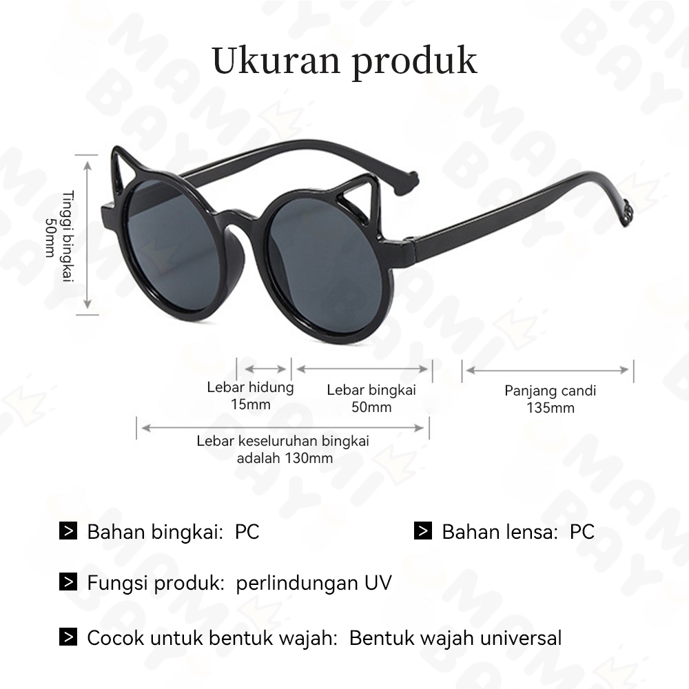 OKEYI Kacamata Hitam Anak-Anak Telinga Kucing/Kacamata Anak Kucing lucu Kids Sunglasses