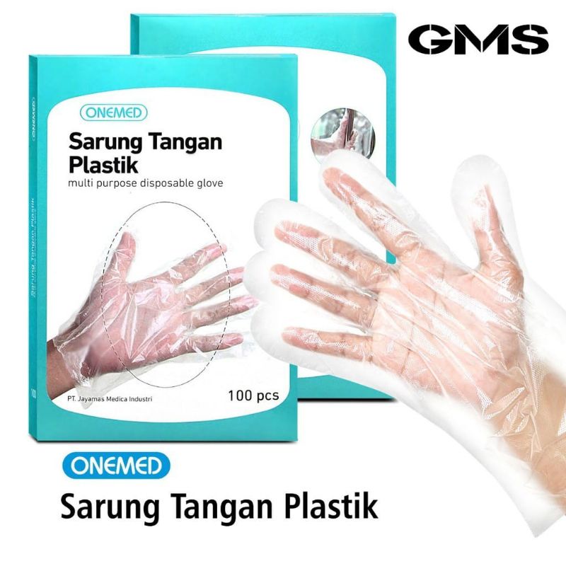 Sarung Tangan Plastik Onemed Per Box isi 100 Pcs