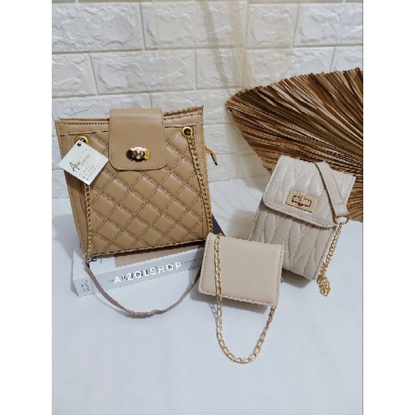 3 pcs Paket usaha ELLEN RACEL DOMPET tas wanita selempang