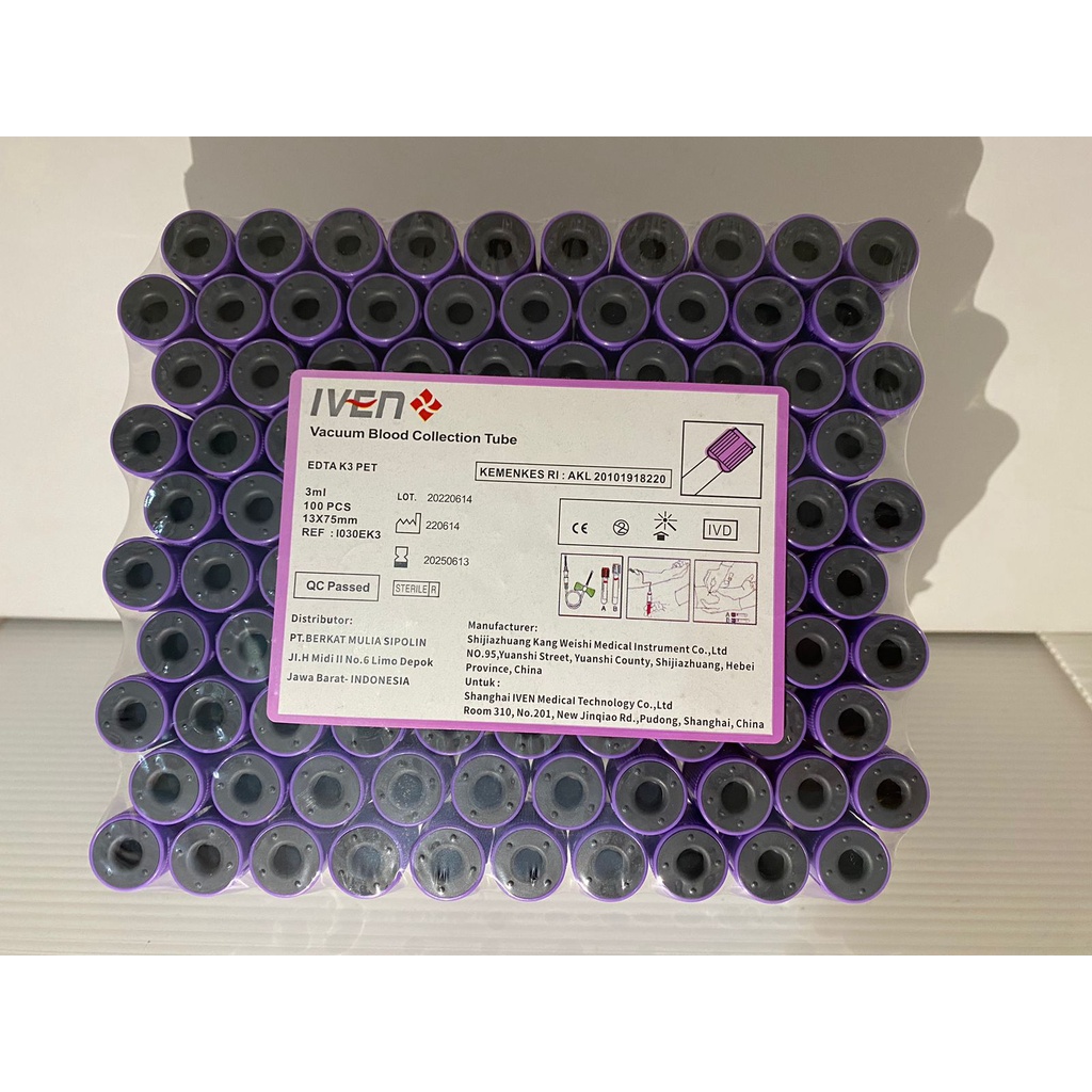 Tabung Edta 3 Ml Plastik Iven