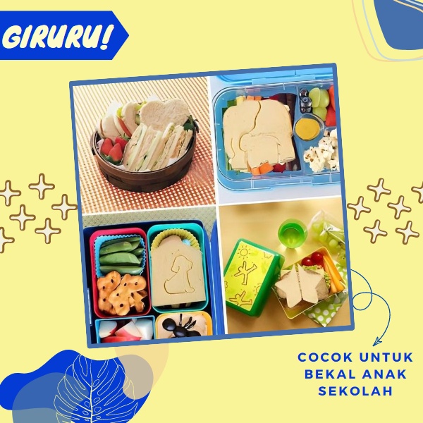 Cetakan Pemotong Makanan Roti Tawar / Roti / Biskuit / Sandwich DIY / Cetakan roti tawar bekal anak