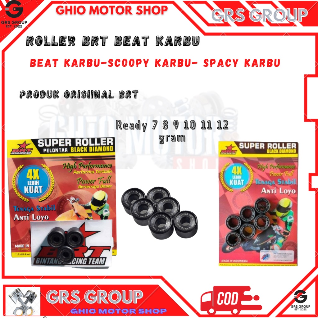 ROLLER BRT BEAT KARBU SCOOPY KARBU SPACY KARBU 7 8 9 10 11 12 GRAM SUPER ROLLER BLACK DIAMOND BRT BEAT KARBU SCUPY KARBU SPACY KARBU ROLER BRT  LOLER BRT BEAT KARBU 7 GRAM 8 GRAM 9 GRAM 10 GRAM 11 GRAM 12 GRAM ROLLER RACING BRT BEAT KARBU  GHIO MOTOR SHOP