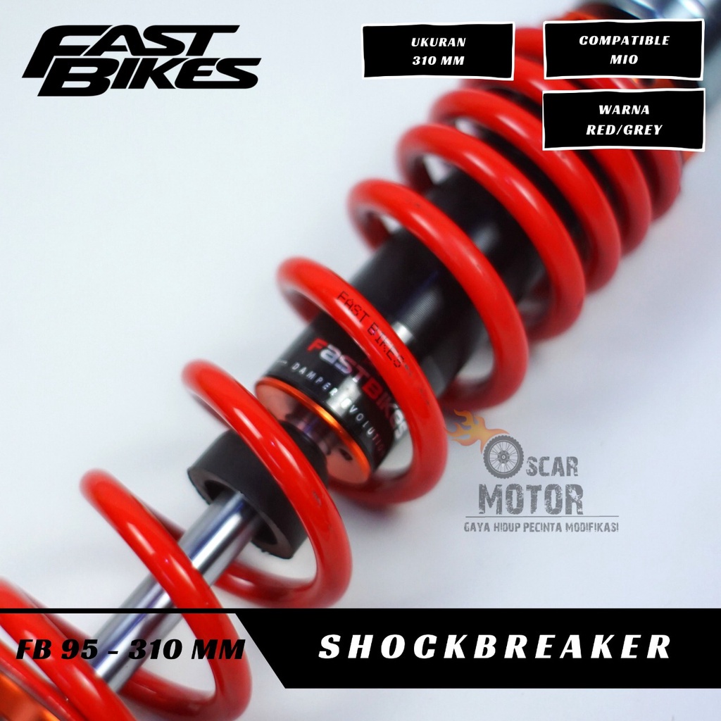 MONO SHOCK FASTBIKES WARNA UKURAN MIO 310MM SHOCKBREAKER FB UNIVERSAL MATIC
