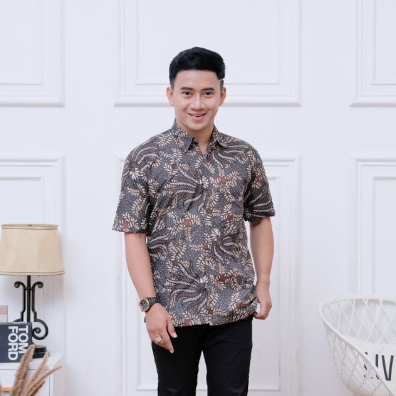 Kemeja Batik pria Lengan Pendek Motif Kobis