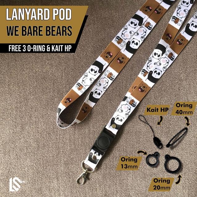 

PRODUK- LANYARD ID CARD GANTUNGAN HP VAPOOR POOD PREMIUM FULL SET AESTHETIC MOTIF WE BARE BEARS FREE 3 ORING .