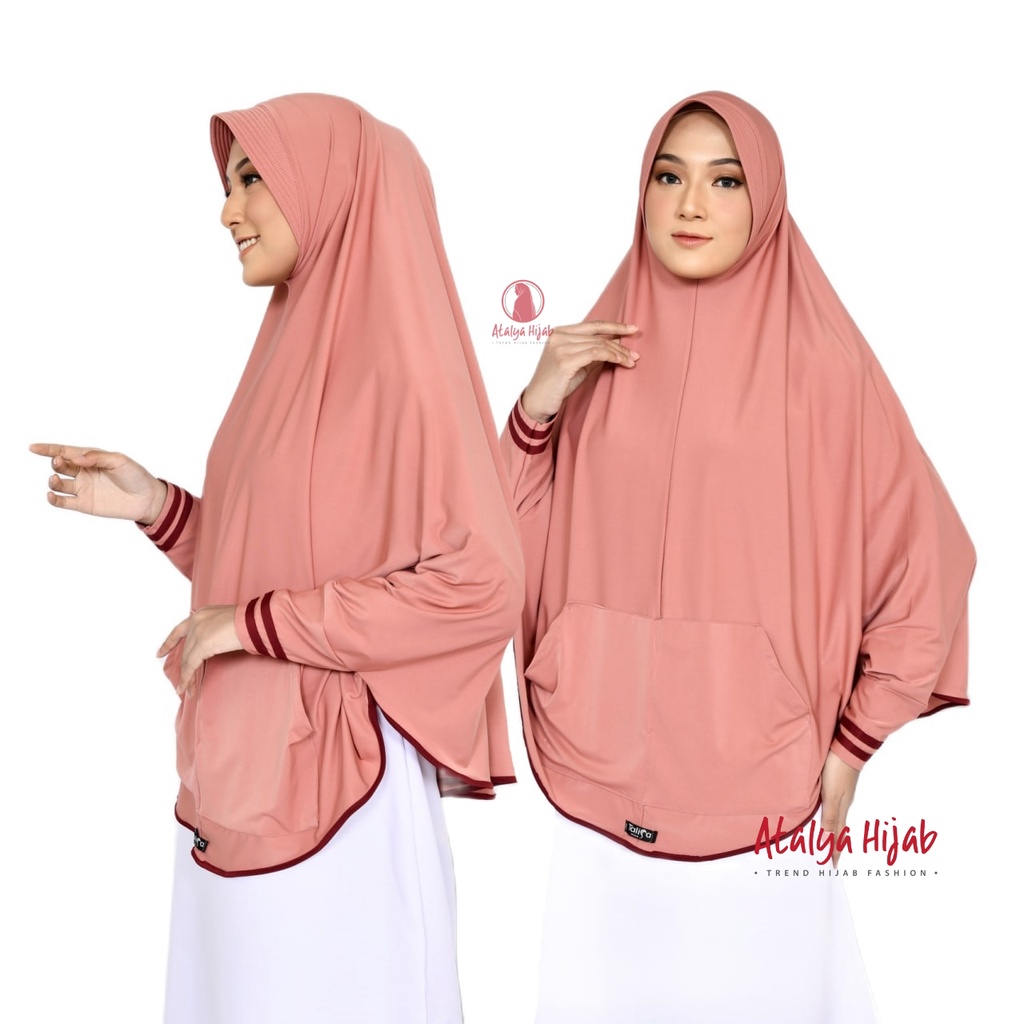 Hijab Lengan Aisyah Kanaya / hijab instan / khimar pad antem jersey / fashion muslim / khimar syari 