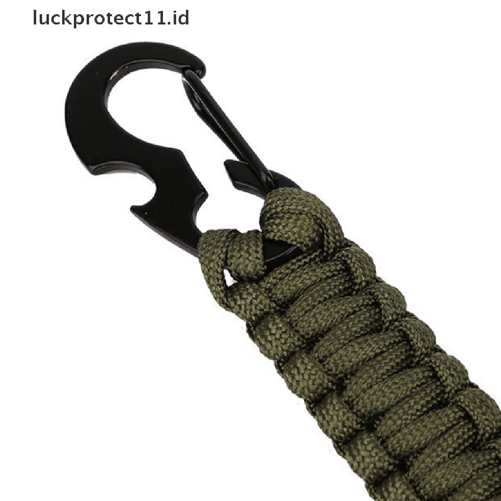 /Fashion Hot// Fashion// Outdoor Camping Carabinar Paracord Gantungan Kunci Tali Klip Pengait Pembuka Botol Camo.