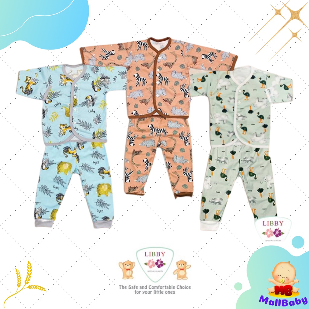 LIBBY Piyama Setelan Panjang Anak Bayi Baju Tidur Bayi Laki Laki Perempuan Mall Baby
