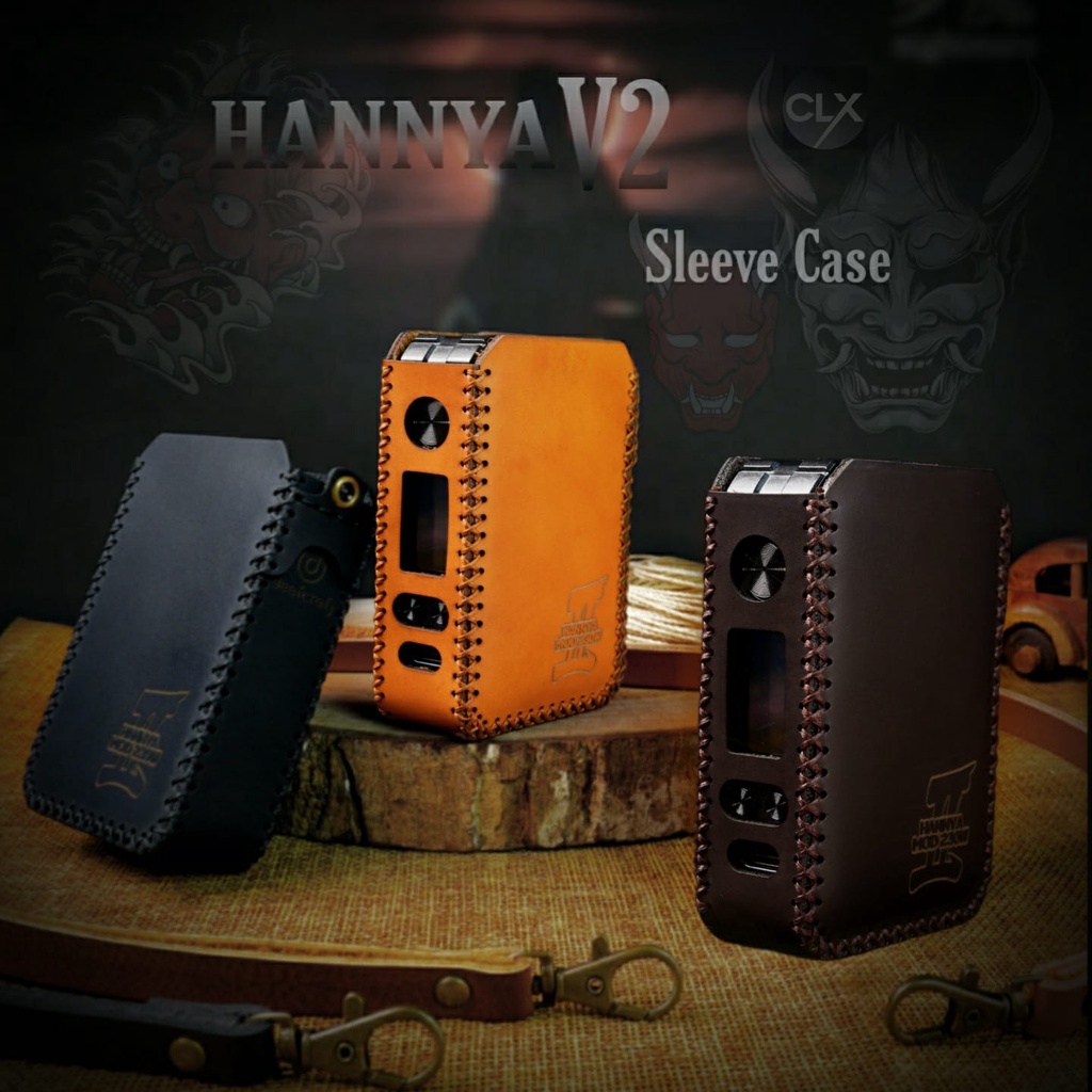 (Free Lanyard) Premium sleeve case hannya_v2 / leather sleeve casing hannyav2 lanyard