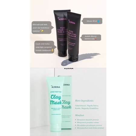 Azrina Pure Charcoal Mud Mask | Azrina Acne Purifyng Clay Mask