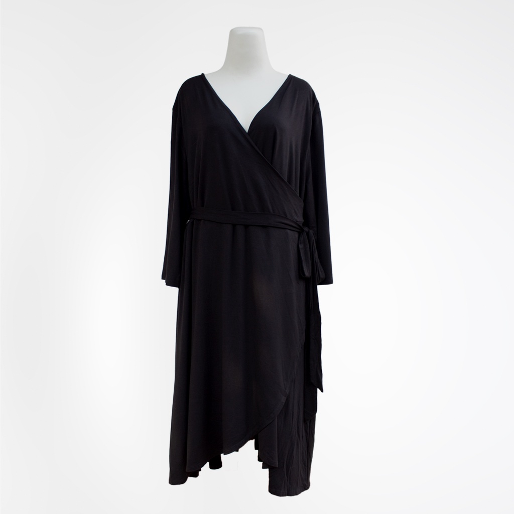 DRESS JUMBO | LOFT KIMONO DRESS BLACK | BIG SIZE DRESS