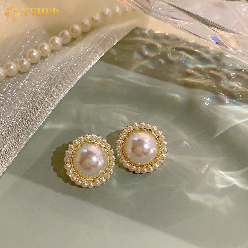 Fashion Anting Mutiara Untuk Wanita Tindik Hypoallergenic Stud Earring Retro Aksesoris Perhiasan