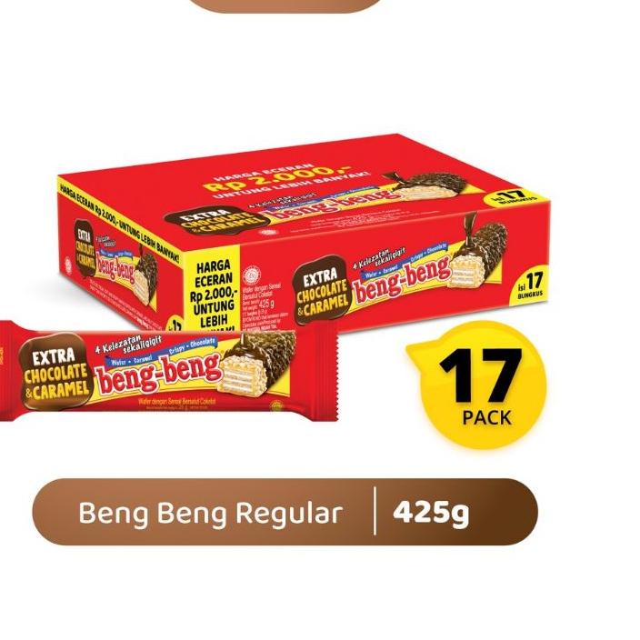 

Beng Beng Extra Chocolate & Caramel Crispy Wafer - Netto 17 bks x 25 gr - 1 DUS