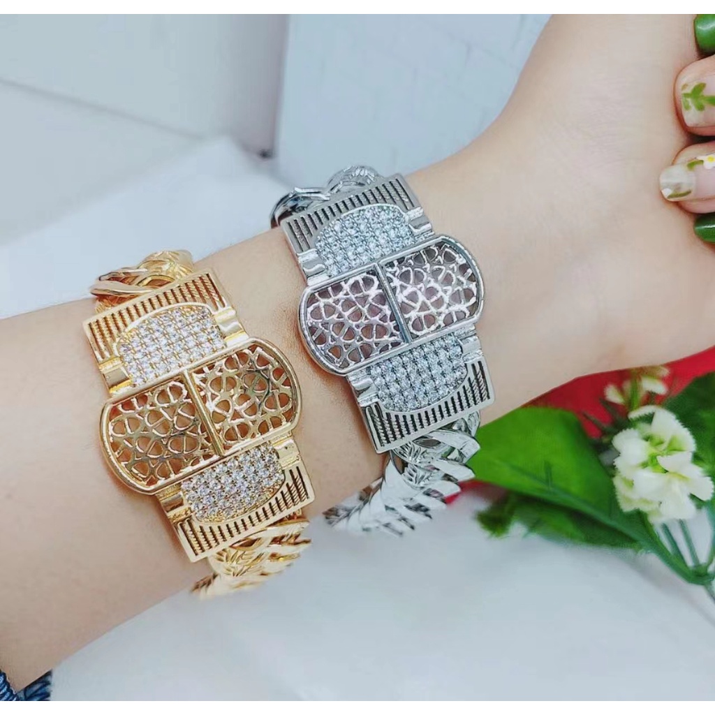 Gelang Xuping Lapis Emas 18k Permata Perhiasan Fashion K006