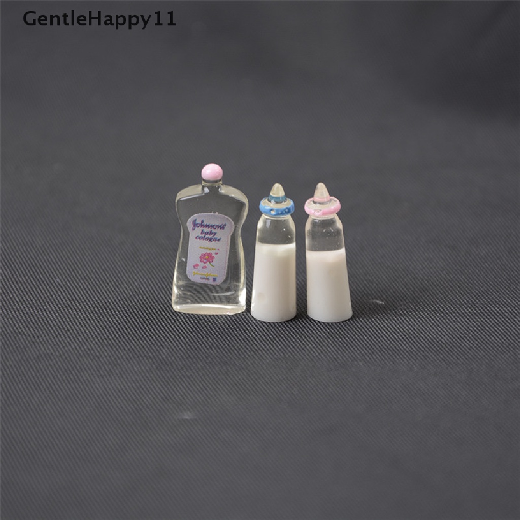 Gentlehappy1:12rumah Boneka Miniatur Botol Bayi Shampoo Oto Set Pembibitan Aksesori Hadiah id