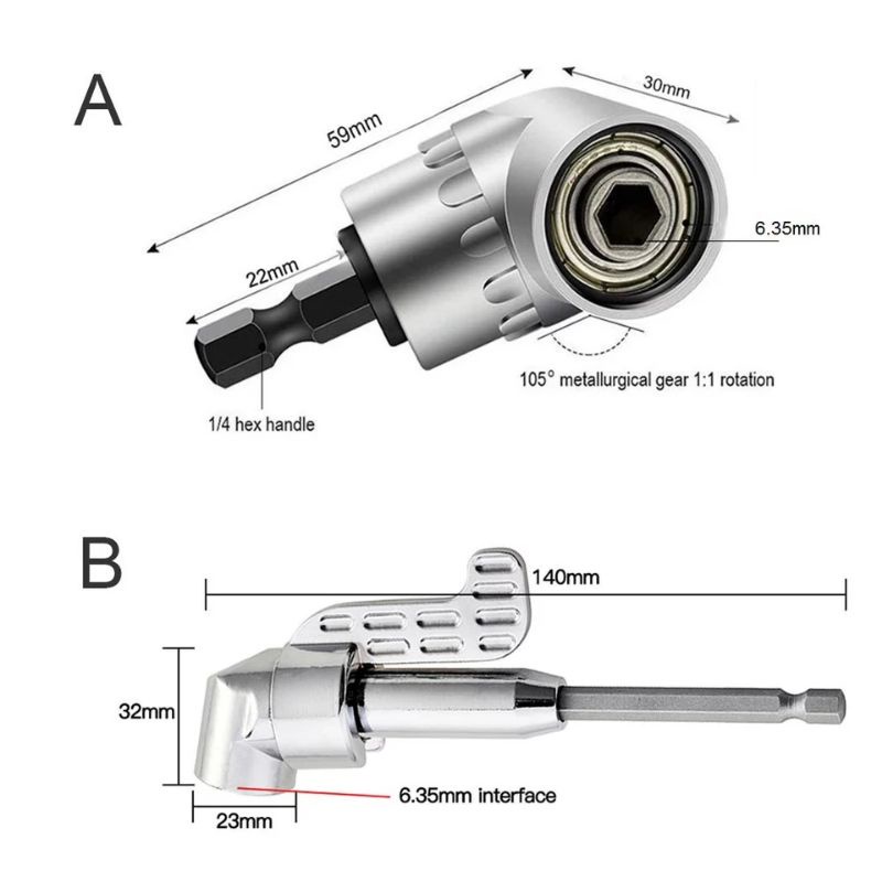 T105 Adaptor Mata Bor Obeng Hex L Sudut Angle Cordless Screwdriver