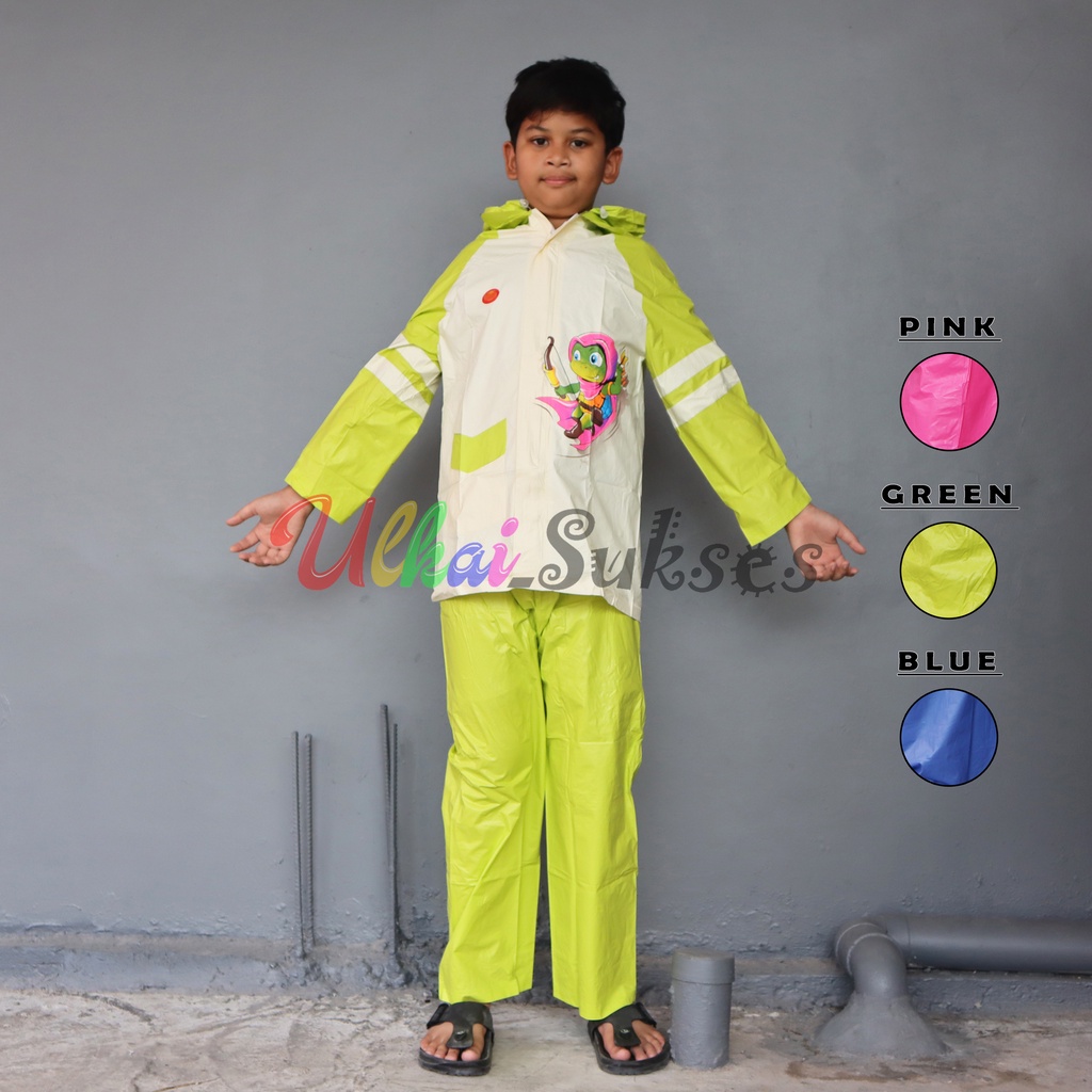 Jas Hujan Setelan Anak Jaket Celana Star Raincoat Mantel Hujan Remaja Indoplast Best Quality Anti Tembus Air Murah