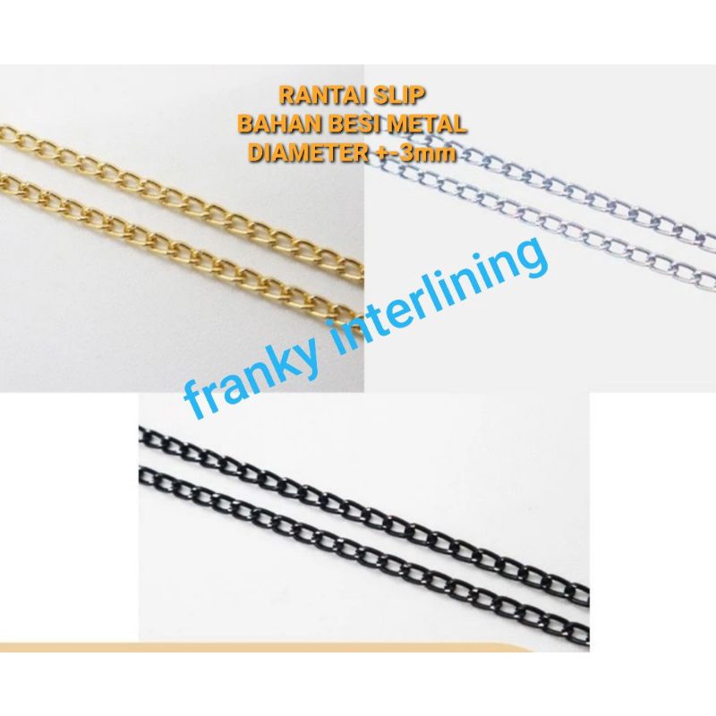 RANTAI SLIP BUAT ANEKA ACCESORIES GELANG KALUNG DLL HARGA PER METER