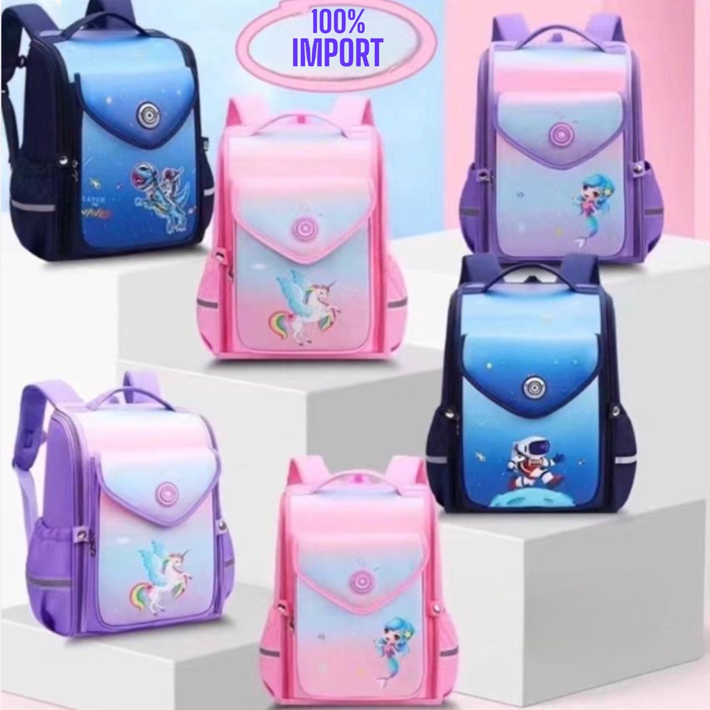 SMARTGIRL NEW TAS RANSEL ANAK SEKOLAH CEWEK COWOK IMPORT UNTUK ANAK SD 00320-00325/00330-00333