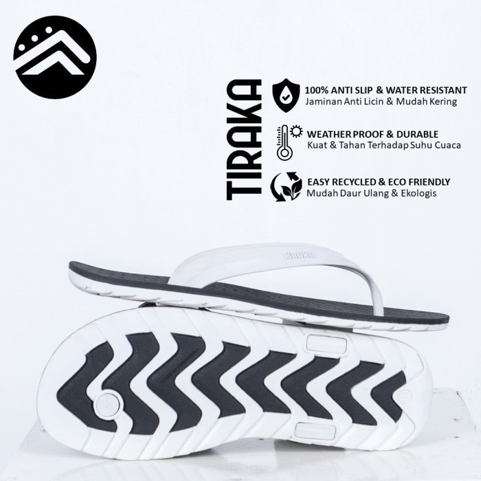 Sandal Sendal Jepit Capit Pria Flip Flops Anti Slip Kuat Awet Elegan TIRAKA SANIP Navy Camel