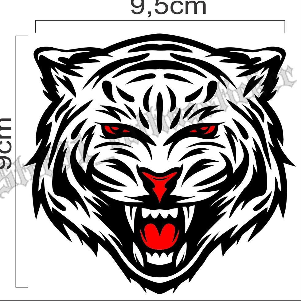 

(V-H4H-✉) sticker cutting kepala gambar macan keren, stiker kepala harimau putih hitam terlaris murah kekinian