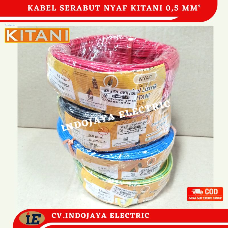 Kabel Serabut Kitani Nyaf 1x0,5 mm Kitani 50 Meter Kabel Body Untuk Kelistrikan Motor Dan mobil