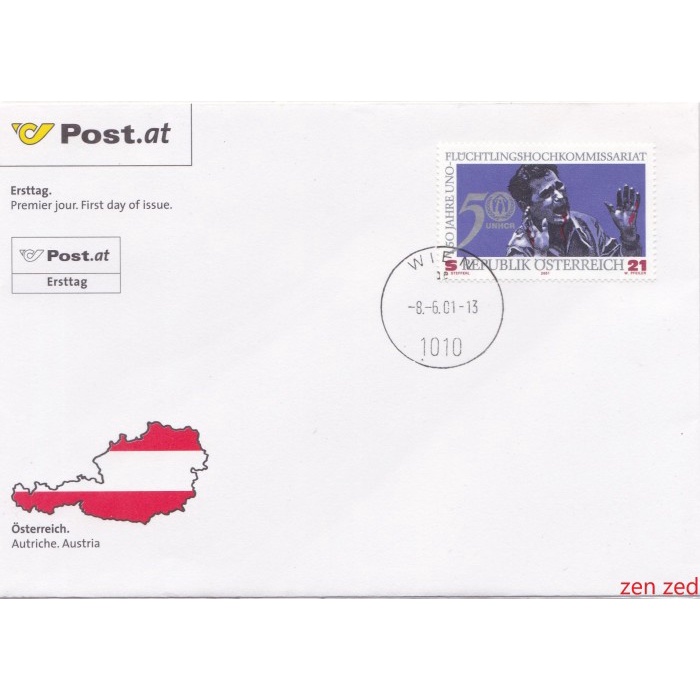 

A491 Prangko Austria FDC 2001 UN-High Commissioner Refugees 1 Pcs