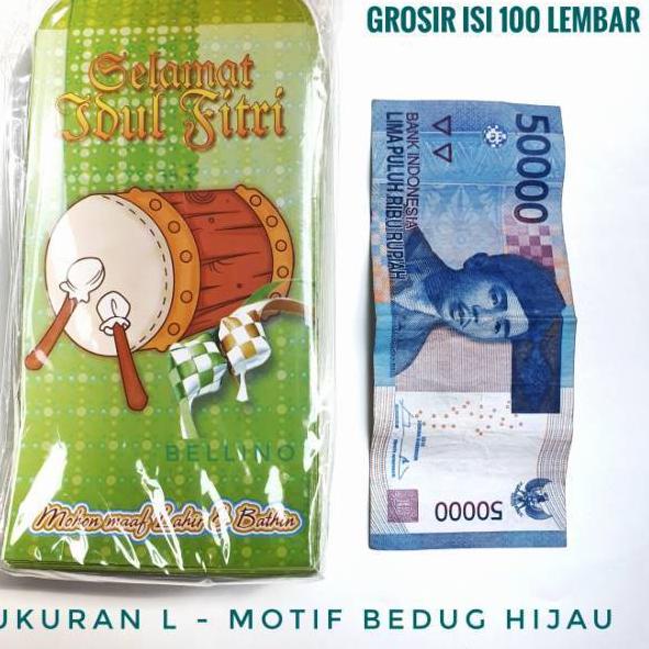 Lebih Kekinian Bellino - 100 pcs Amplop Lebaran Idul Fitri Size M / Ampau Lebaran Ukuran Sedang Angpau Lebaran