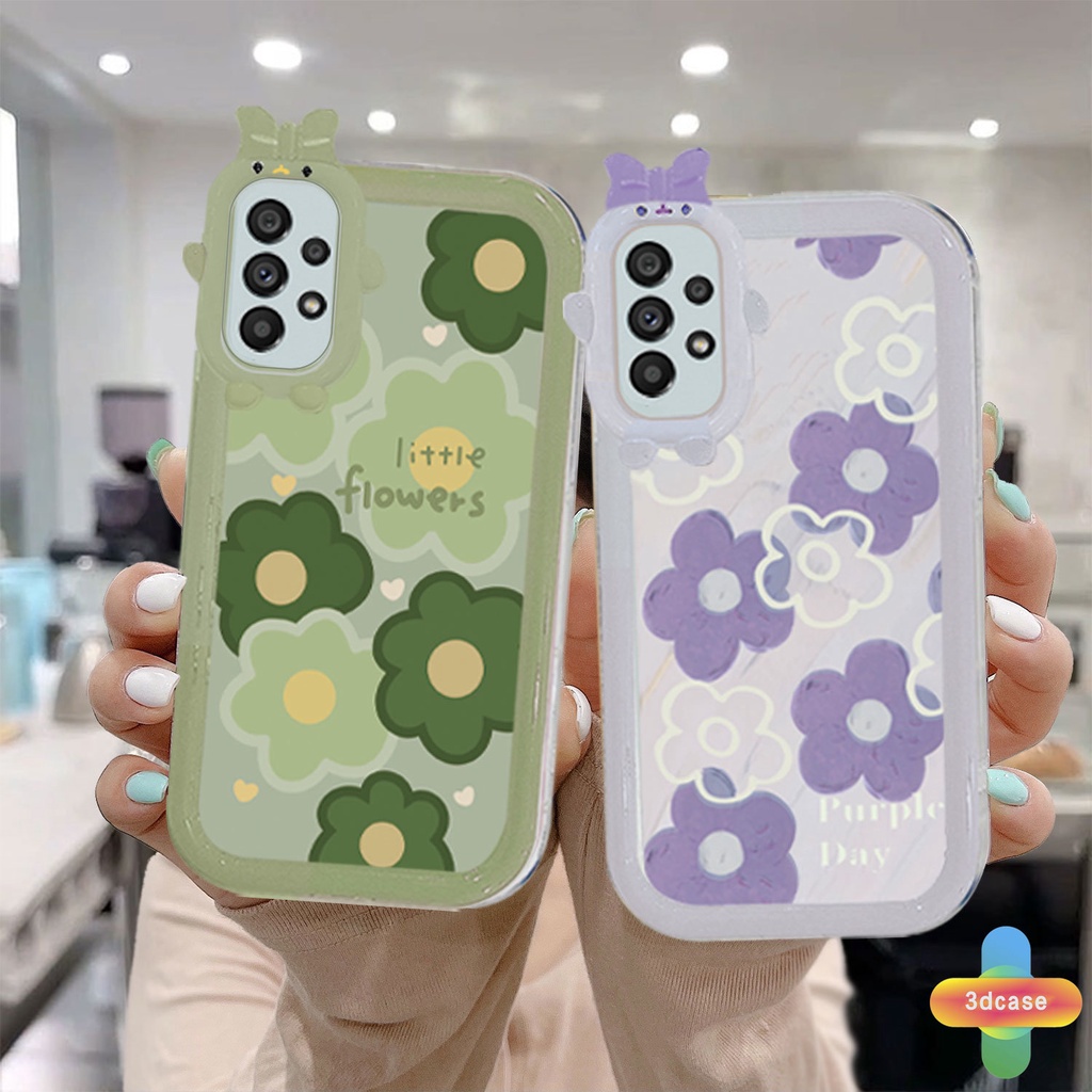 Soft Case Samsung A32 A13 A52 A12 A03 A51 A22 M22 M32 A04S M23 F23 A03S A23 A50 A02S A20 A50S A30S A52S A30 M12 A125 A13 Life F12 M10S M40S A515F M02S A025 F02S Green Flowers Little Monster lens Protection Case