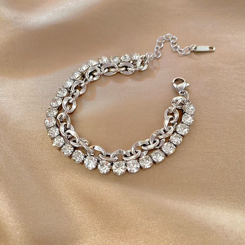 2022terbaru Gelang Kristal Korea Pria Dan Wanita Rantai Double layer Gelang Retro Premium Perhiasan Gelang Pasangan Hadiah