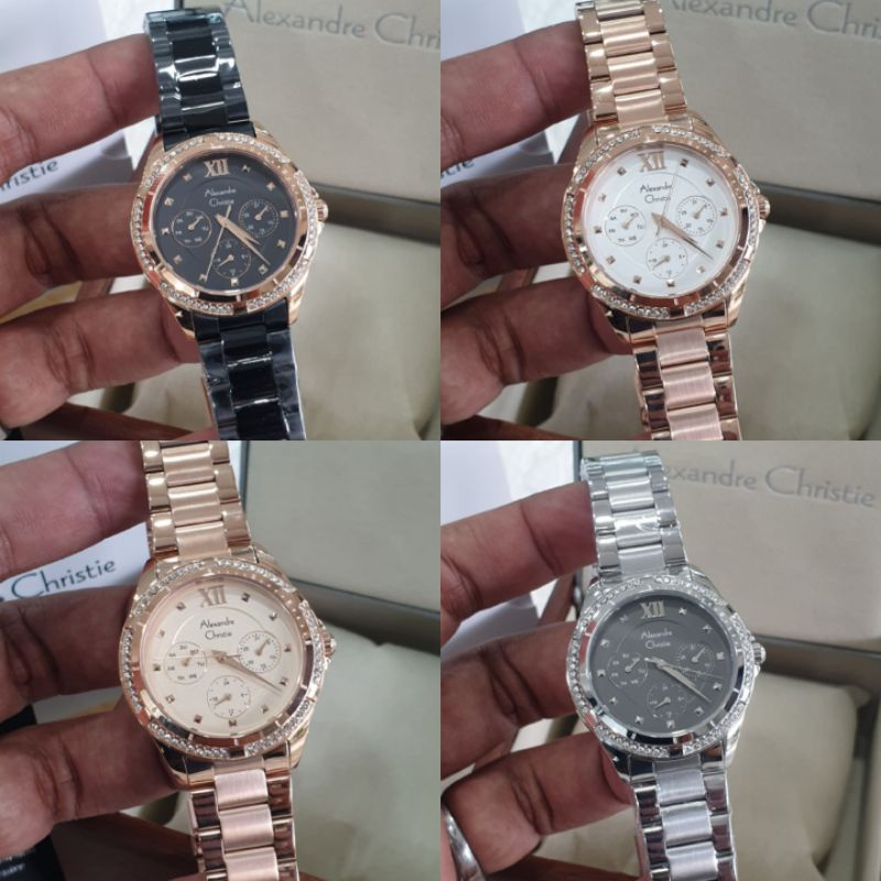 Jam Tangan Alexander Christie 2644 AC 2644 Analog Tali Stainless Mesin Baterai Original Ukuran Wanit