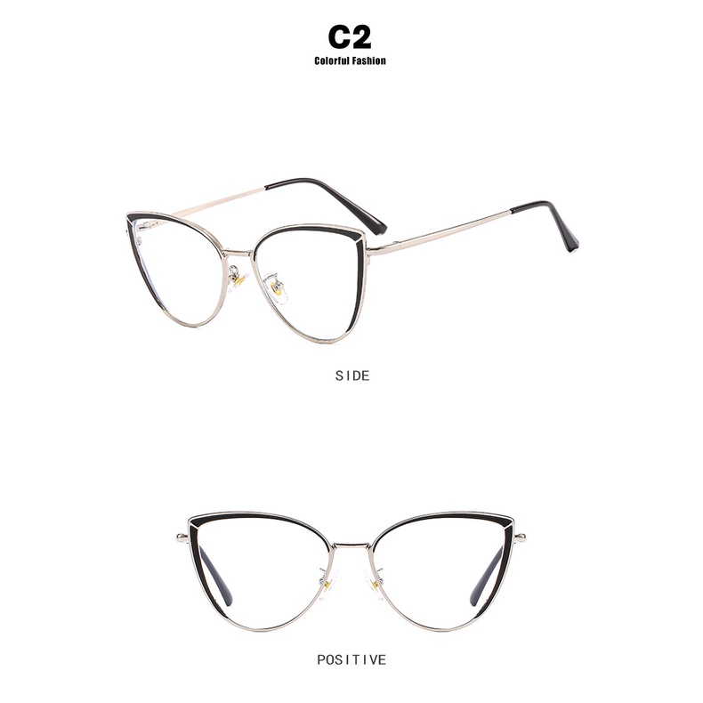 Kacamata Anti Radiasi Cat Eye Bahan Metal Fashion Untuk Wanita