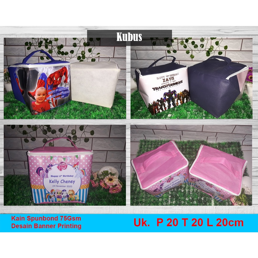 TAS SOUVENIR ULANG TAHUN KUBUS/GOODIE BAG ULTAH KUBUS