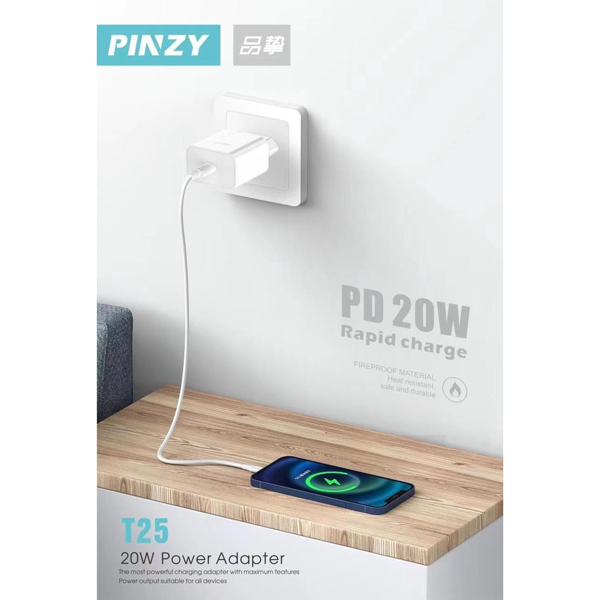 Charger PINZY T25 PD 20w Rapid Charge High Quality Performance