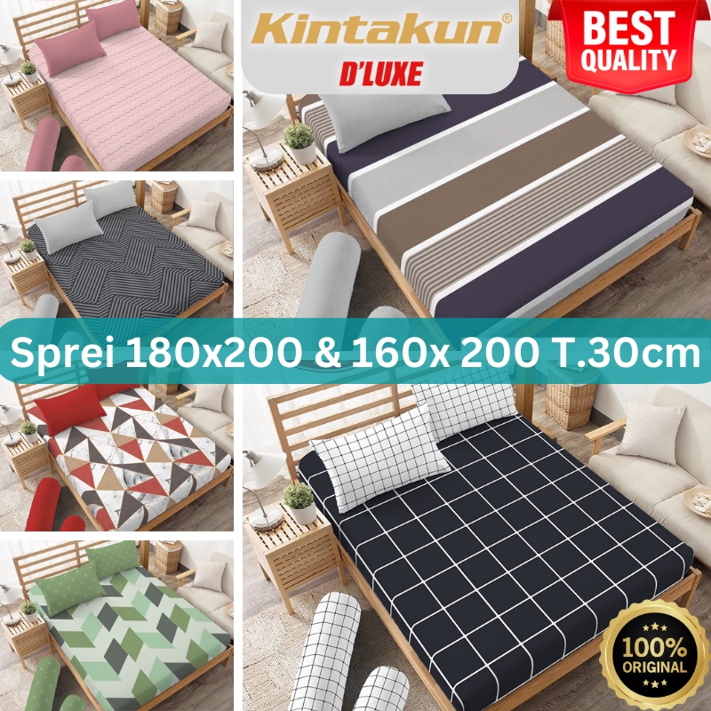 Sprei Kintakun D'luxe Ukuran Double - Queen 160x200 Tinggi 30