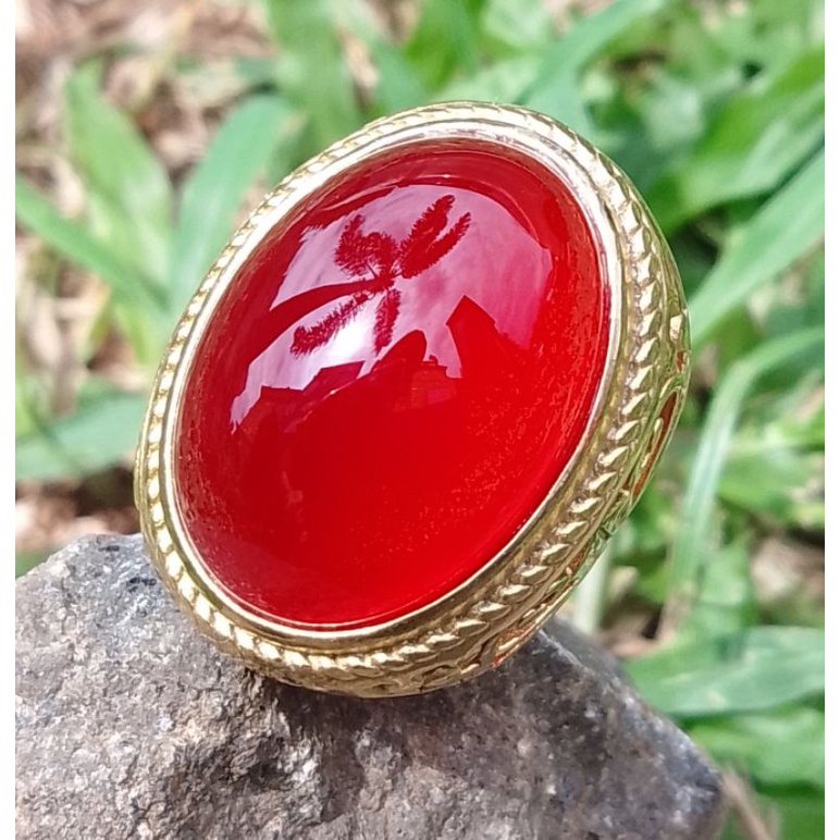 BATU AKIK CEMPAKA H MERAH ASLI NATURAL TOP QUALITY