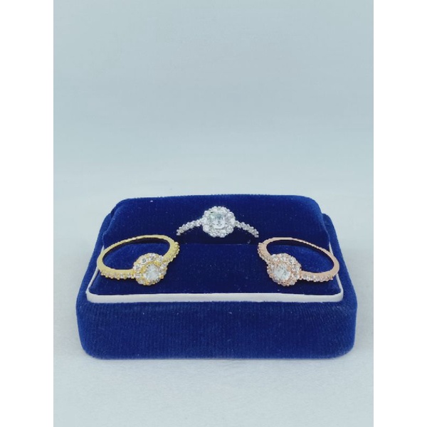 cincin bunga corr mp + mp samping / cincin perak asli silver 925 lapis emas/ cincin fashion wanita terbaru