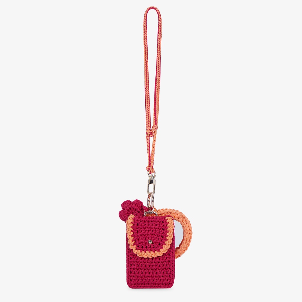 

Desc - Rose ID Card Holder Lanyard Mirror Set / Crochet - Dompet Rajut