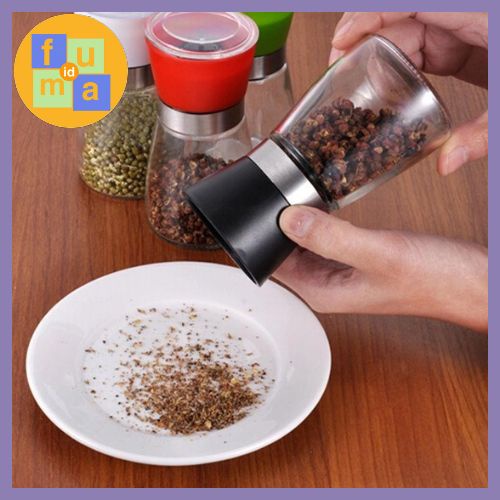 GRINDER LADA MERICA MANUAL Botol bottle kaca Penggiling Bumbu Spice Merica Pepper Manual Hand Grinder / Alat Penggiling Lada Manual Glass Pepper Grinder