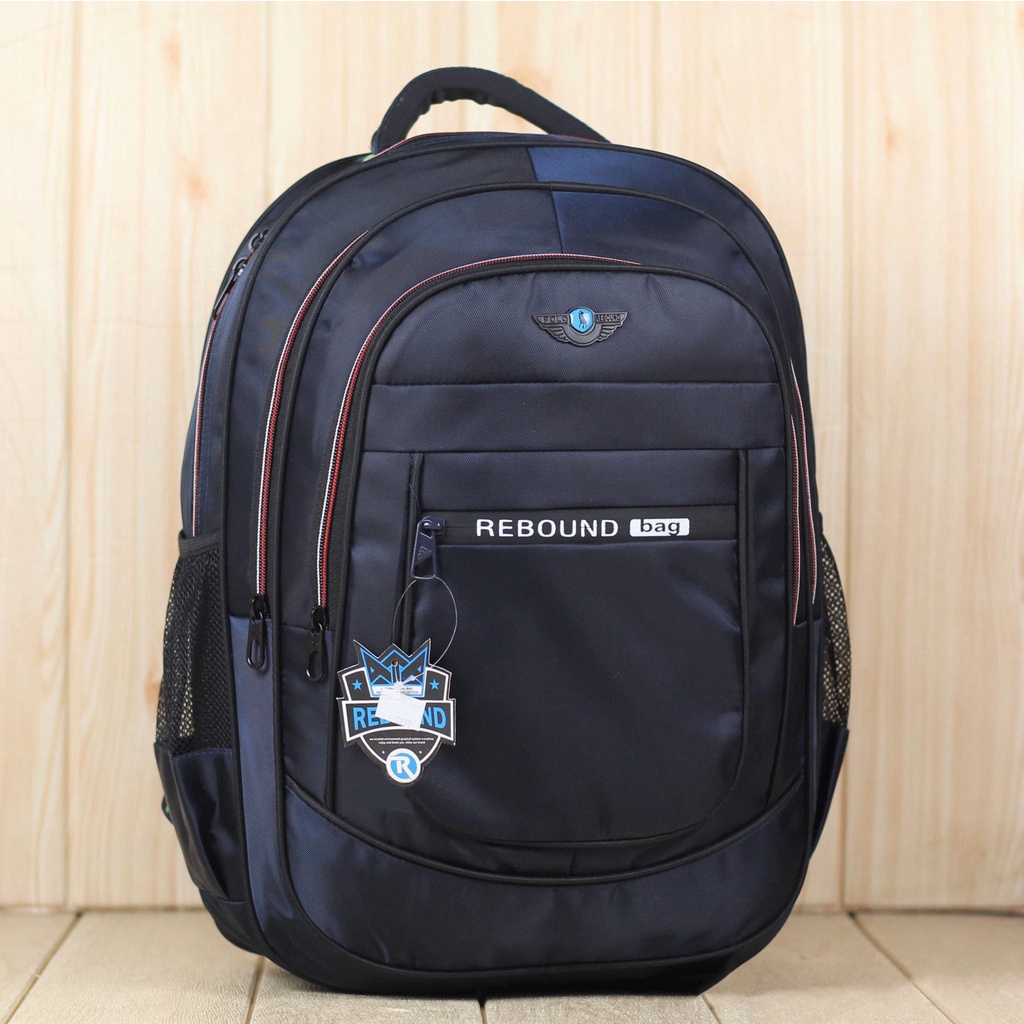 Ransel Cowok Tas Multifungsi Gendong Sekolah Sma Rebound Bag Navy Backpack Tebal Kuat Ransel Kuliah Kerja Tas Kantor Polo Multifungsi free Raincover Murah Backpack Laptop Pria