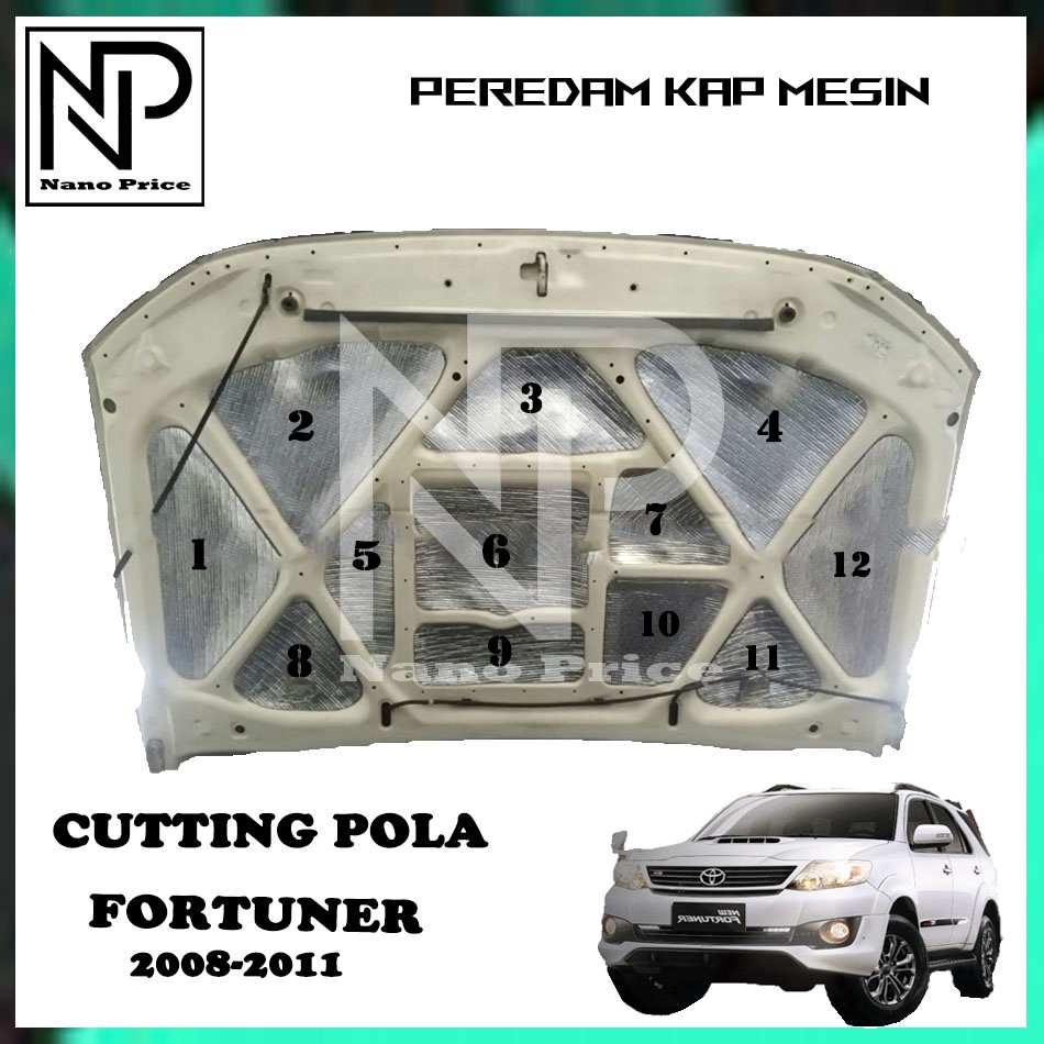 Peredam panas kap mesin mobil FORTUNER 2008-2011