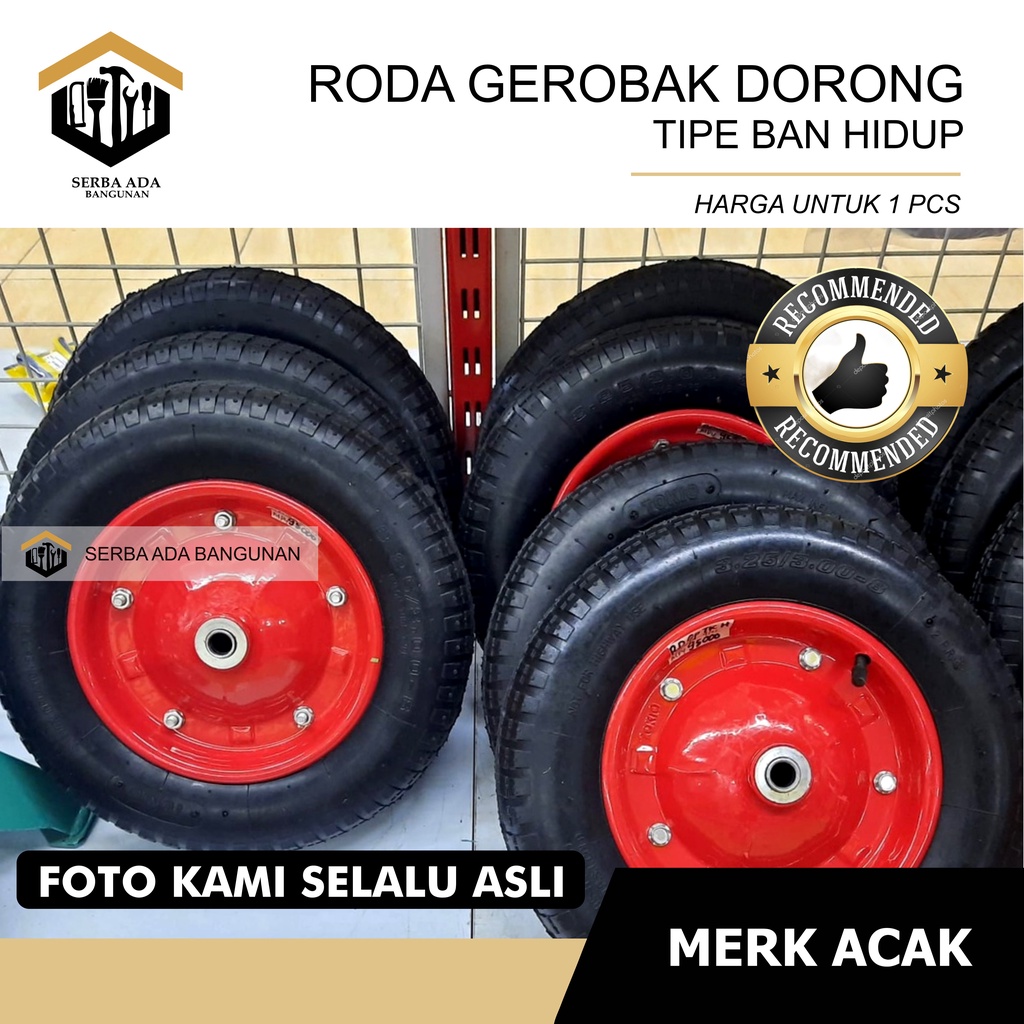 Roda Gerobak Pasir Original Ban angin / Ban Gerobak Dorong Roda Sorong Model Arco artco Pasir Karet Pompa