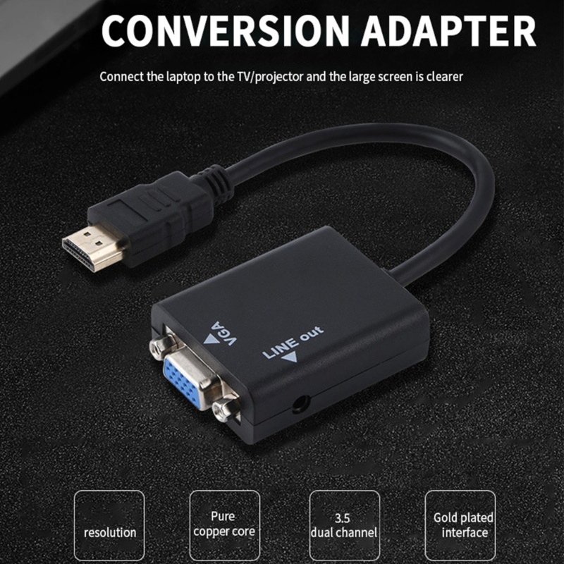 Zzz to VGA Adapter Male to Female Set-top Box to Projector Display Converter Splitter Dengan Jack 3.5mm