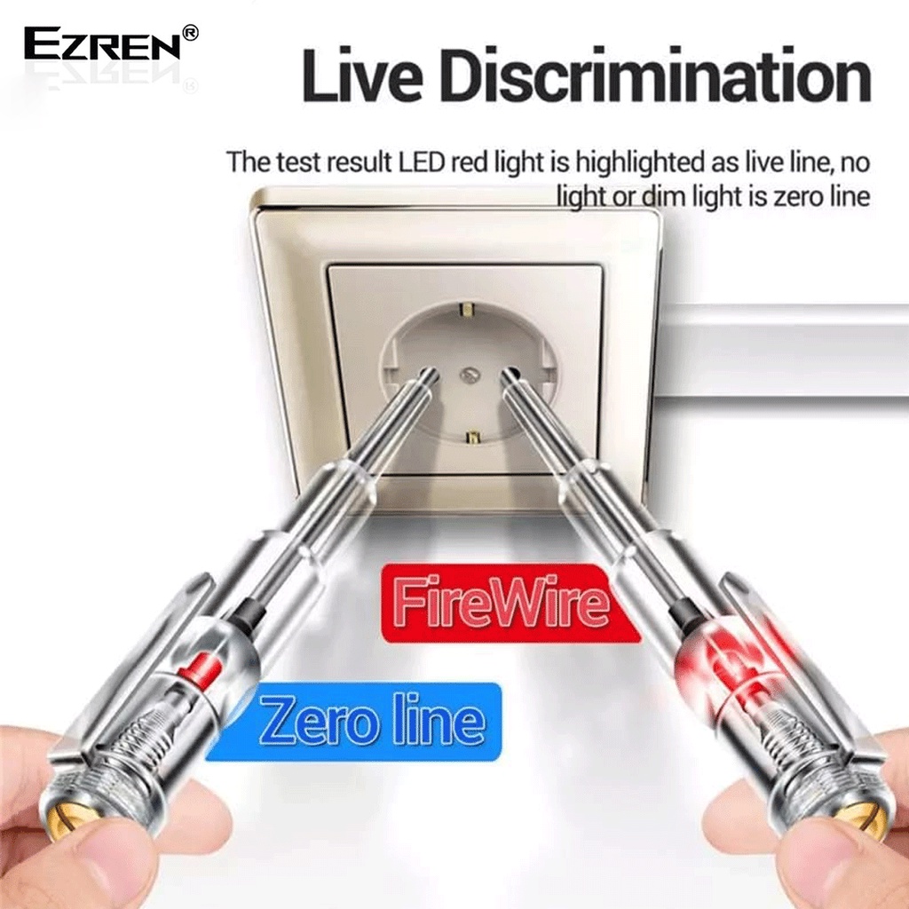 Ezren EZ-B09 Tespen Obeng Probe Light Voltage Tester Detector 250V