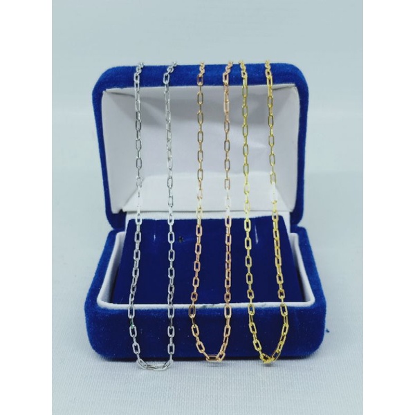 kalung rantai paperclip/perak asli silver 925 lapis emas/perhiasan fashion terbaru