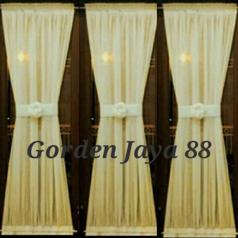 TIRAI PURING VITRASE GORDEN JENDELA SPIRAL KUPU KUPU MINIMALIS CREAM HORDENG JENDELA MINIMALIS